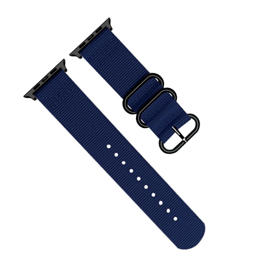 Promate Nylox-42 Blue Trendy Nylon Fiber with Metal Deployment Buckle for 42mm Apple Watch (Compatible with Apple Watch 42/44/45mm)