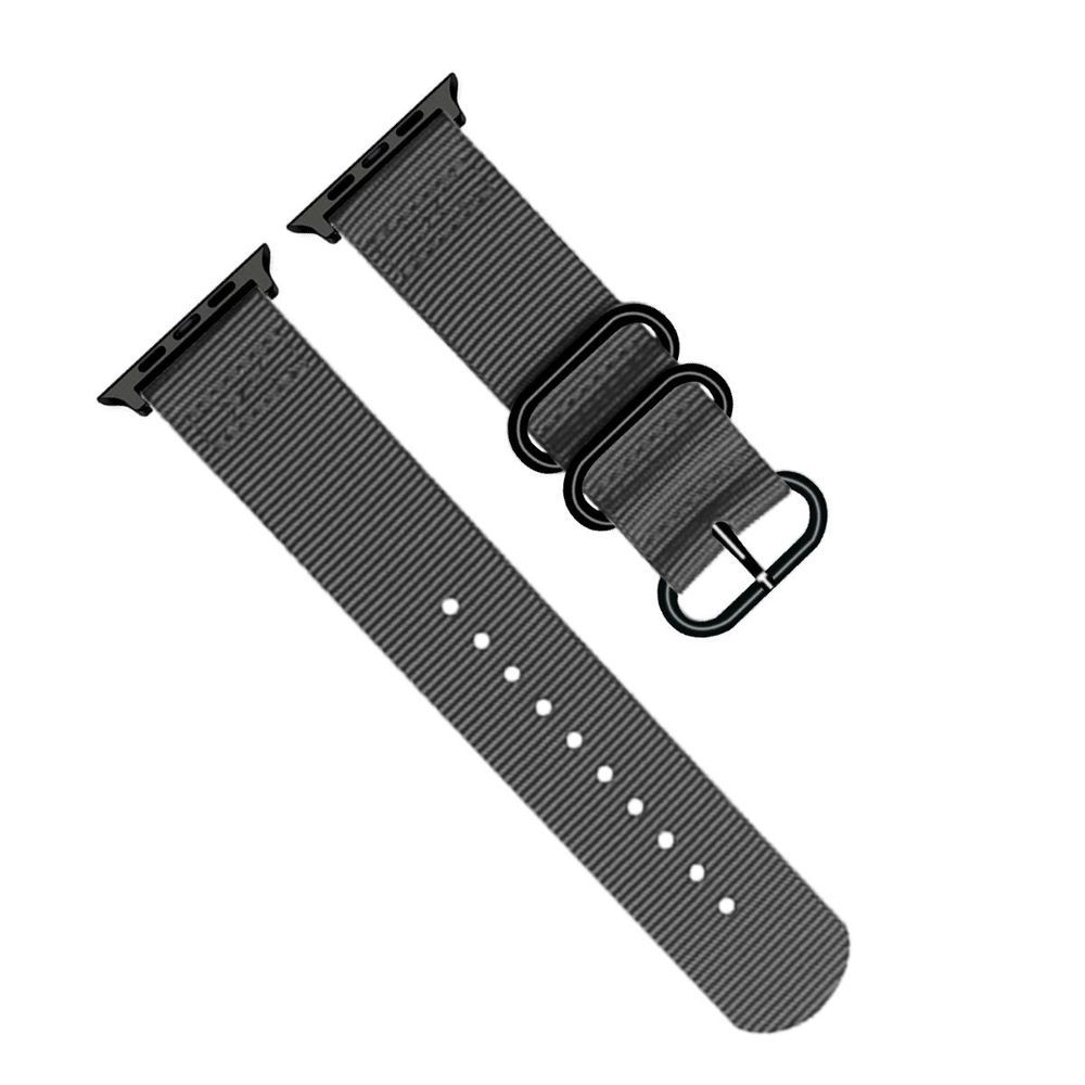 Promate Nylox-42 Grey Trendy Nylon Fiber with Metal Deployment Buckle for 42mm Apple Watch (Compatible with Apple Watch 42/44/45mm)