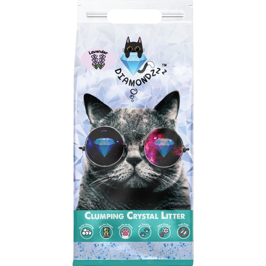 Nutrapet Diamondzzz Clumping Cat Litter Silica Gel Lavender - 2.7Kg