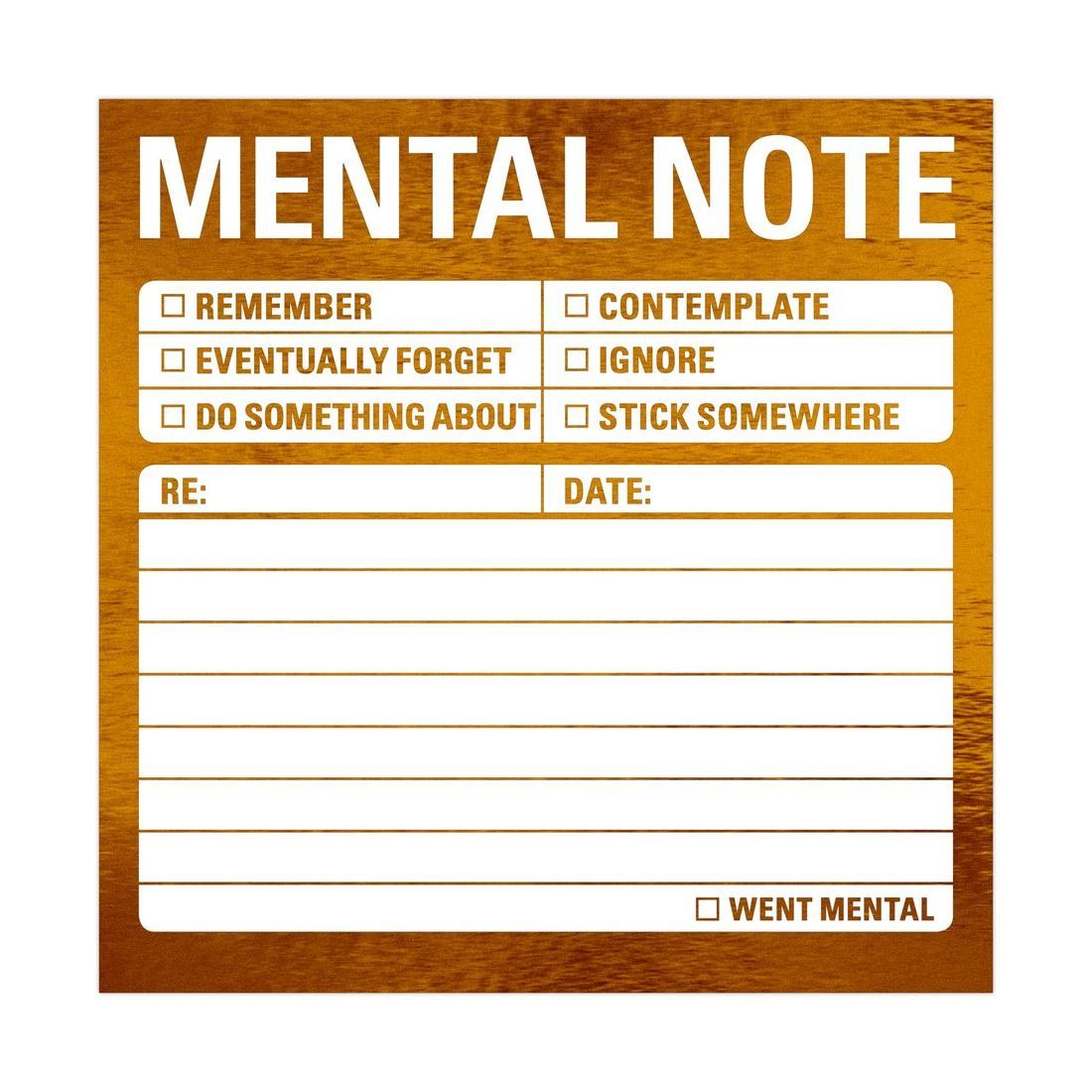 Knock Knock Mental Note Metalic Stickies