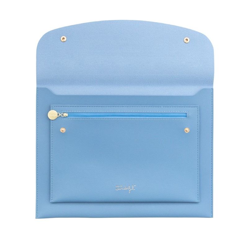 Back to Office Today Is the Day Double Popper A4 Document Wallet - Blue