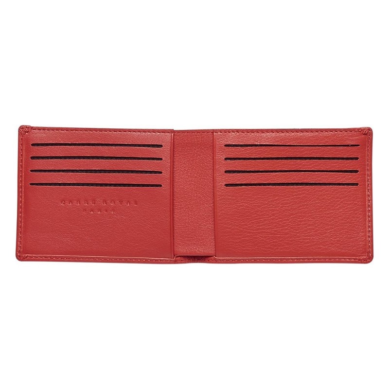 Carre Royal Portefeuille Porte-Carte En Cuir Leather Wallet Red
