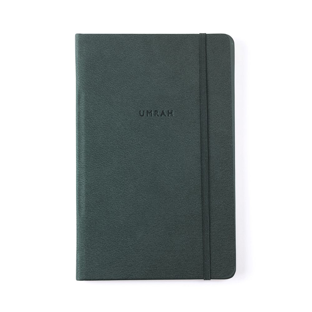 Hilalful Umrah Recycled Leather Planner & Journal - Dark Forest Green (13.5 x 21 x 1cm)