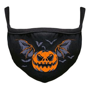 Mister Tee Halloween Flying Pumpkin Unisex Face Mask Black Os