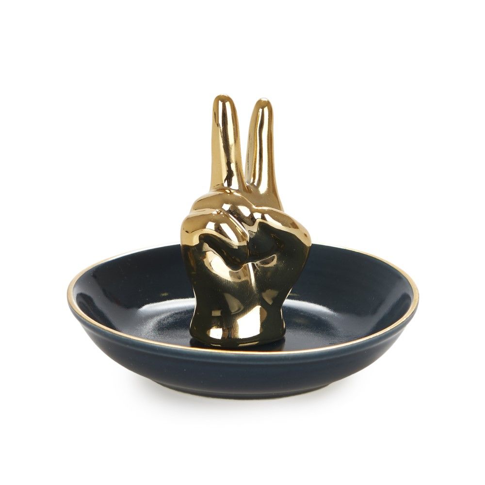 Balvi Vittoria Golden Porcelain Ring Holder