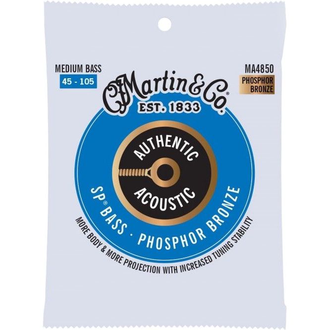 Martin MA4850 Authentic Acoustic Superior Performance SP Bass Guitar Strings - .045-.105 Medium