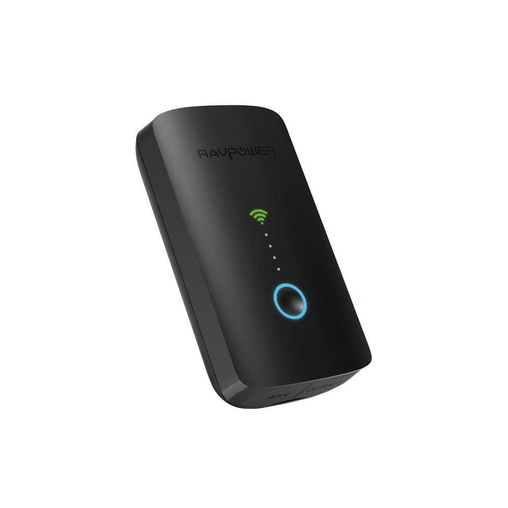 RAVPower Filehub Plus Black Wireless Travel Router with 6000mAh Power Bank
