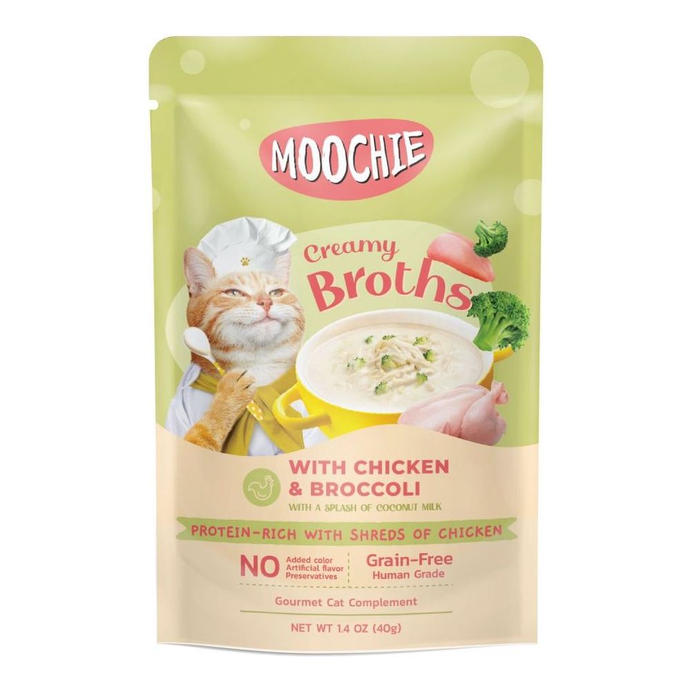 Moochie Kitten Creamy Broth with Chicken & Broccoli 40g Pouch
