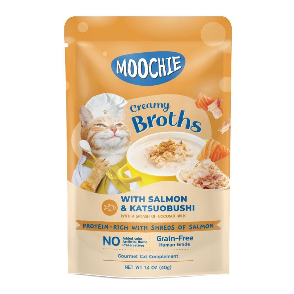 Moochie Kitten Creamy Broth with Salmon & Katsuobushi 40g Pouch