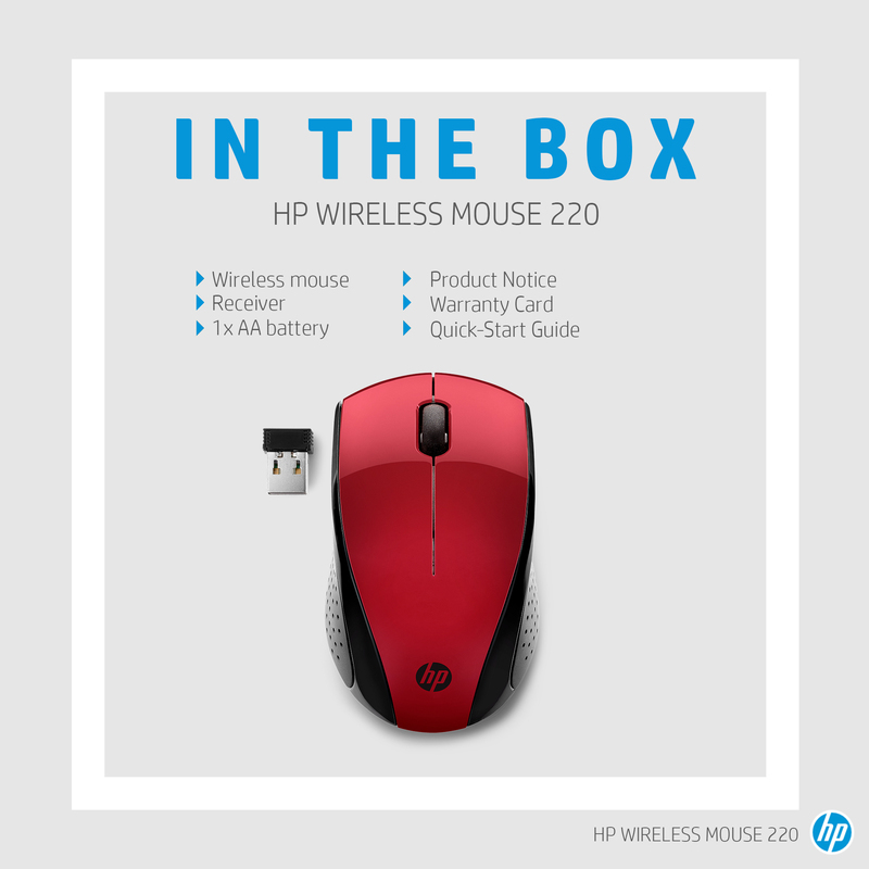 HP 220 7Kx10AA Wireless Mouse Red