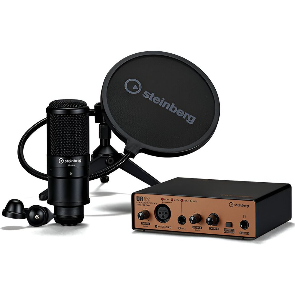Steinberg UR12 Podcast Starter Pack (Audio Interface / Microphone / Accessories / Software)
