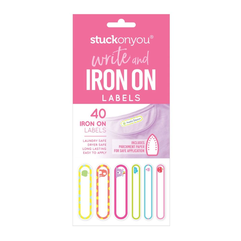 Stuck on You Write & Iron on Labels - Girl (40 Pack)