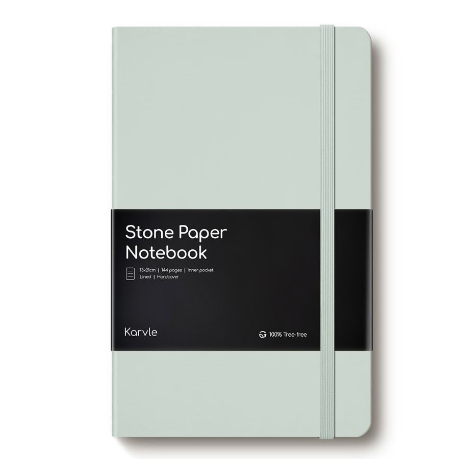 Karvle Lined Hardcover Stone Paper Notebook - Ash (13 x 21 cm)