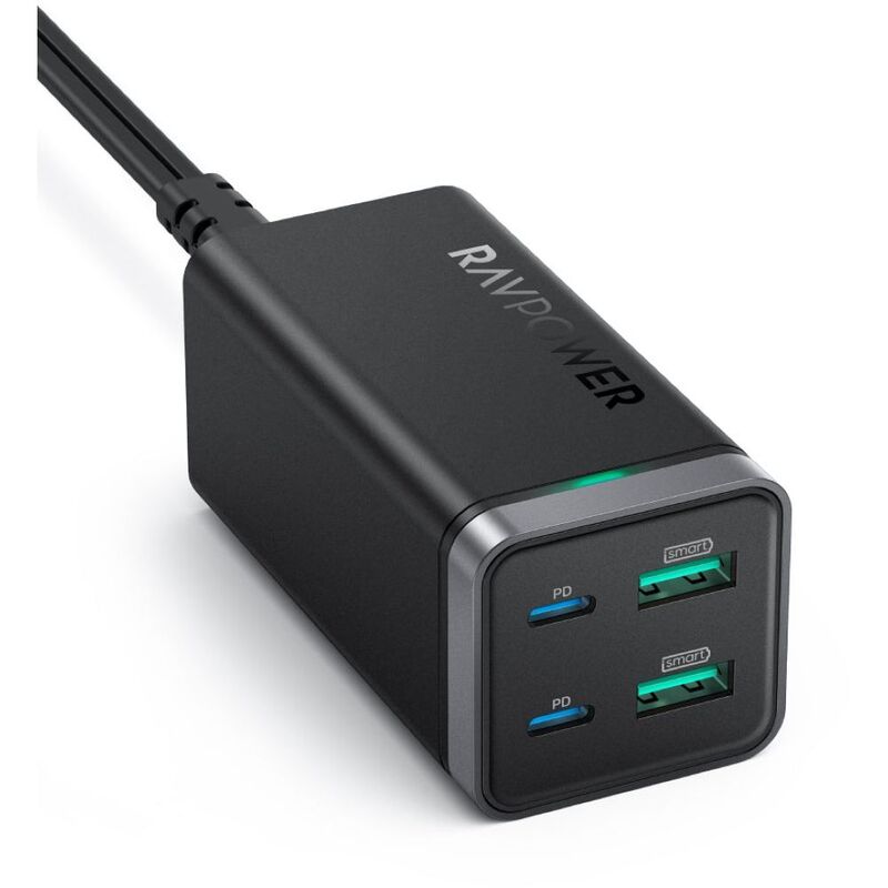 RavPower PD Pioneer 4-Port Desktop Charger 65W - Black
