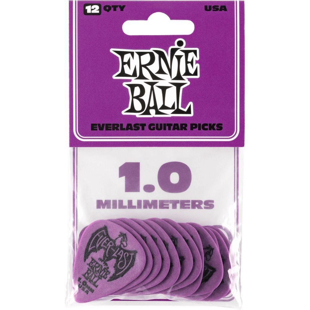 Ernie Ball Everlast Electric Guitar Picks 1.0 mm - Purple(Set Of 12)