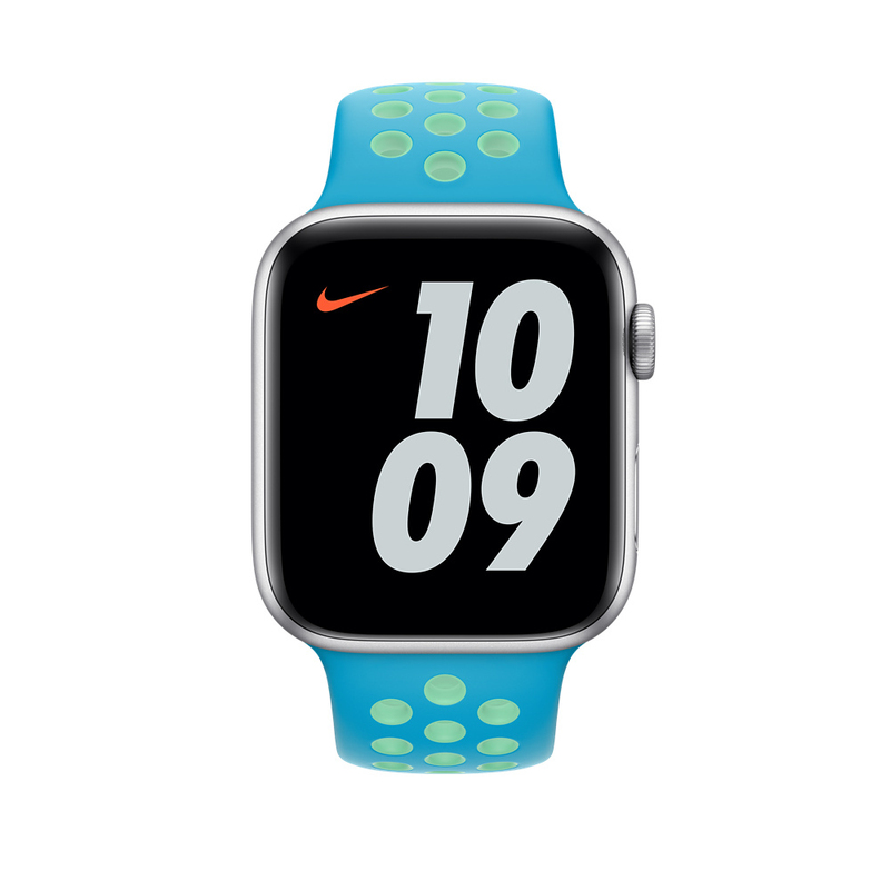 Apple 44mm Chlorine Blue/Green Glow Nike Sport Band Regular (Compatible with Apple Watch 42/44/45mm)