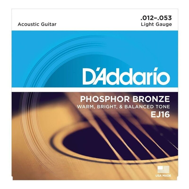 D'Addario Acoustic Guitar Strings Phosphor Bronze Light (12 - 53) D'Addario Acoustic Guitar Strings Phosphor Bronze Light (12 - 53)