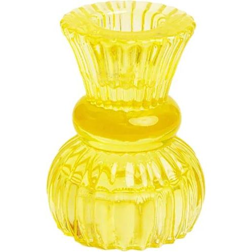 Talking Tables Boho Small Yellow Glass Candle Holder (7.5 cm)