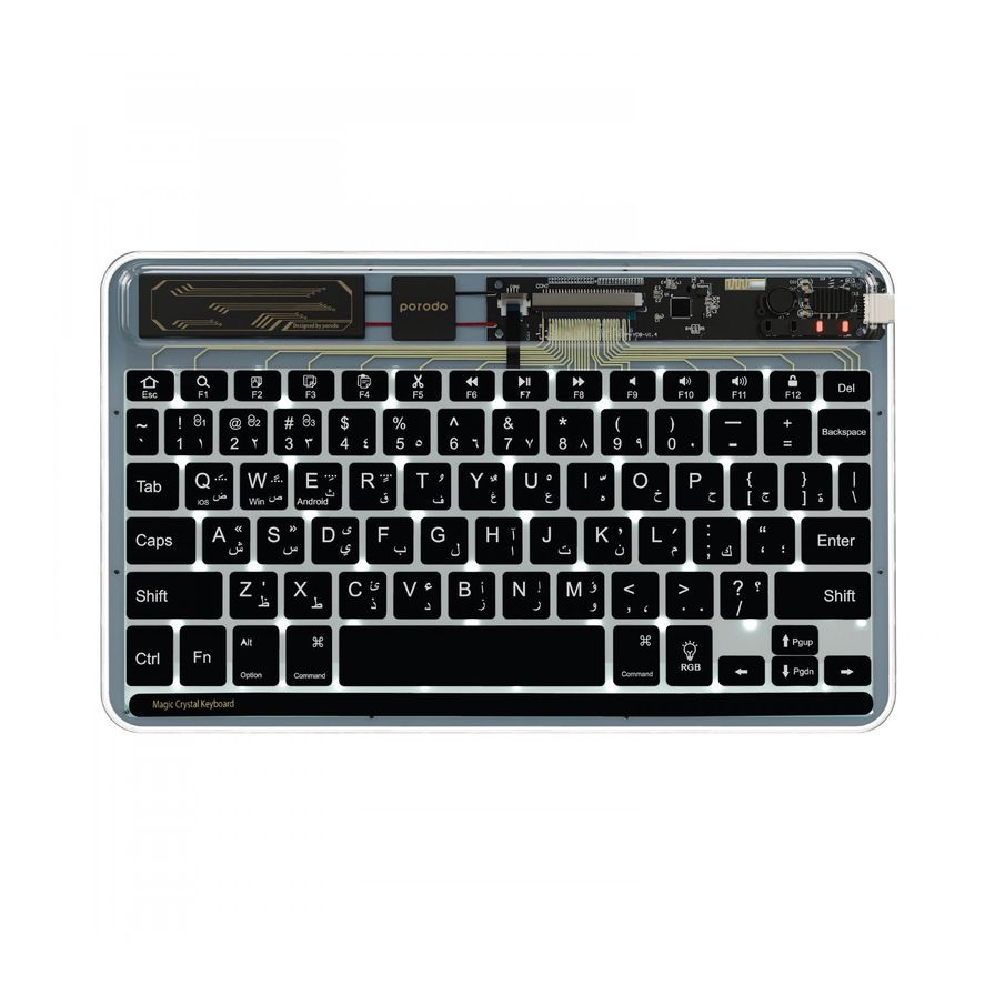 Porodo Crystal Shell Ultra-Slim Keyboard for Mobile & iPad
