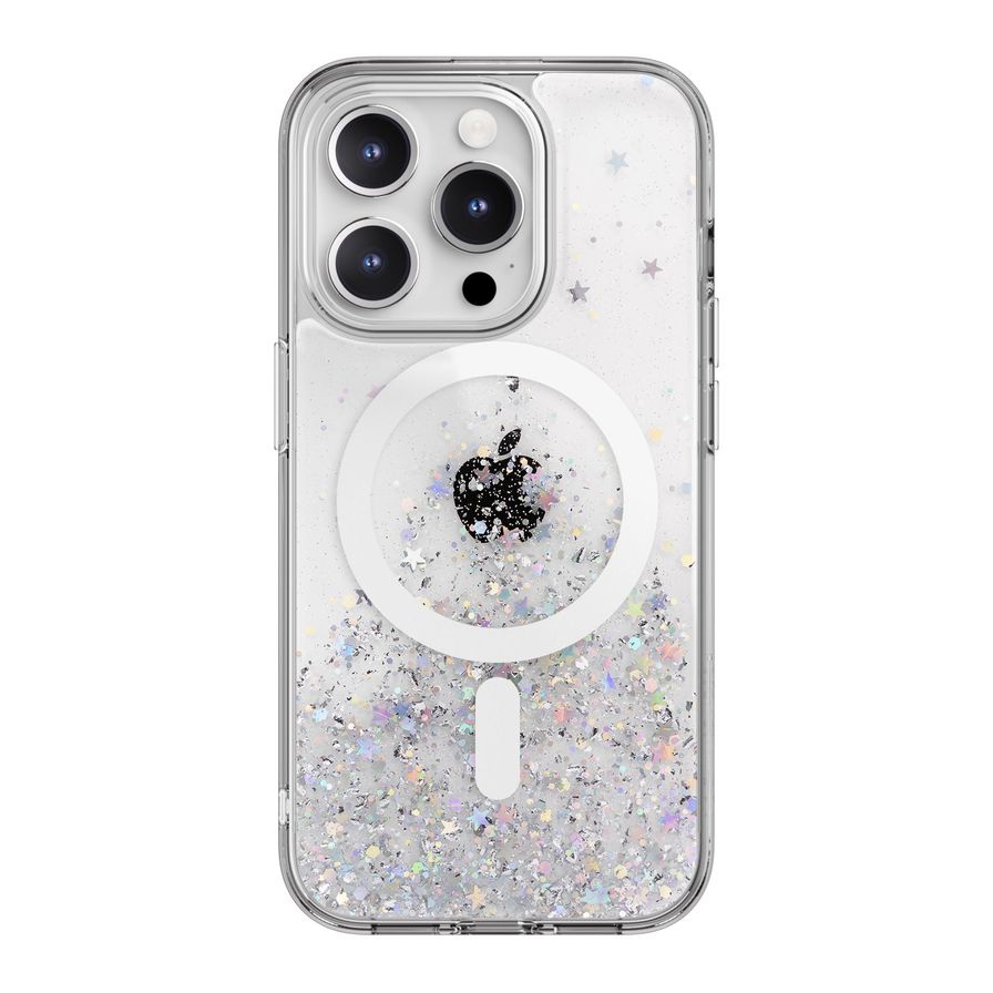 Switcheasy Starfield MagSafe Sparkling Glitter Resin Case For iPhone 15 Pro - Transparent