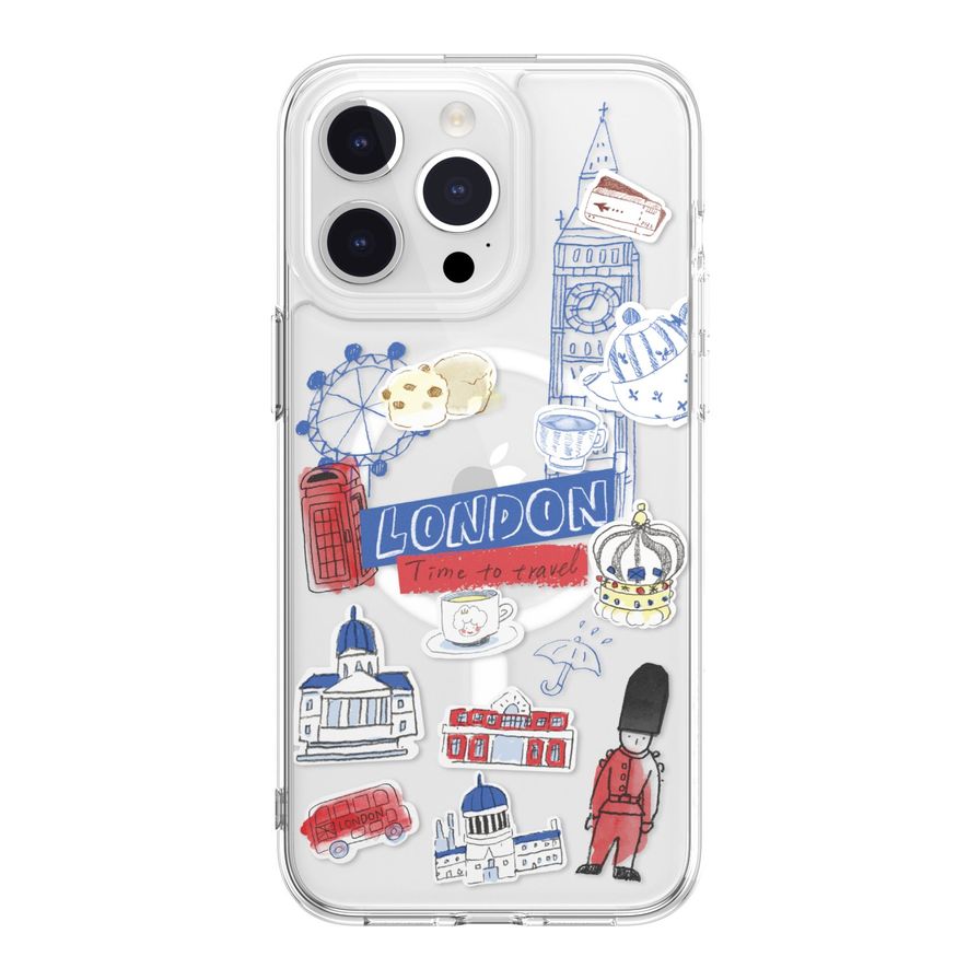 Switcheasy City M Hand-Drawn Print Case With MagSafe For iPhone 15 Pro Max - London