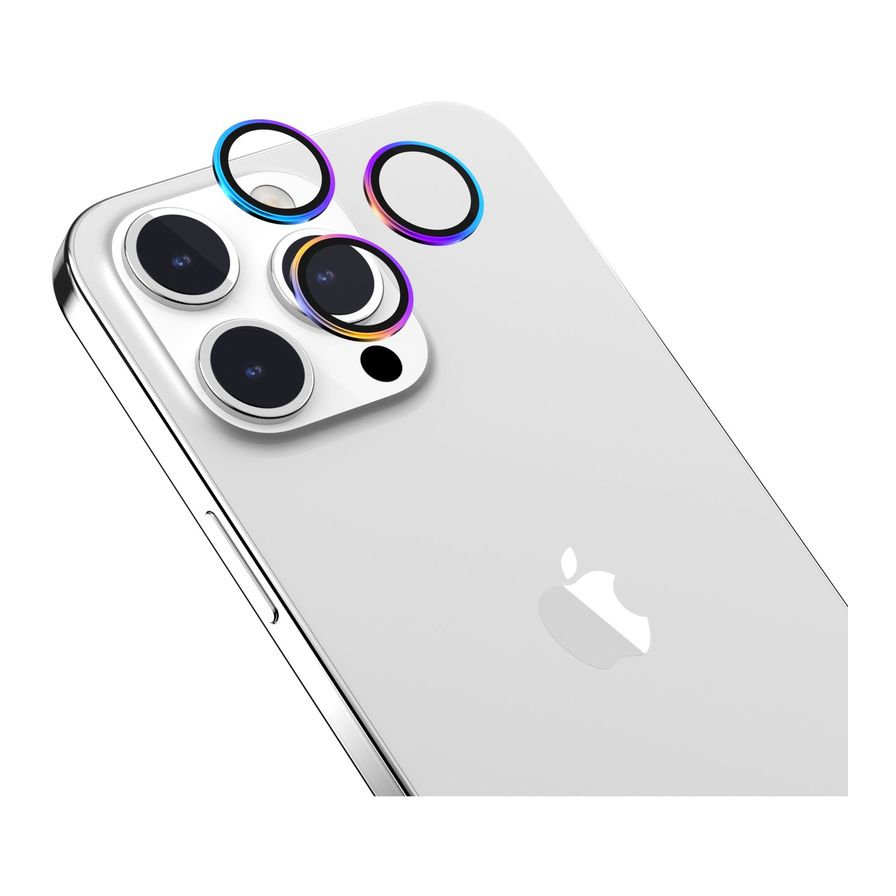 Mageasy Lenzguard Sapphire Premium Lens Protector For 2023 iPhone 15 Pro & iPhone 15 Pro Max - Rainbow