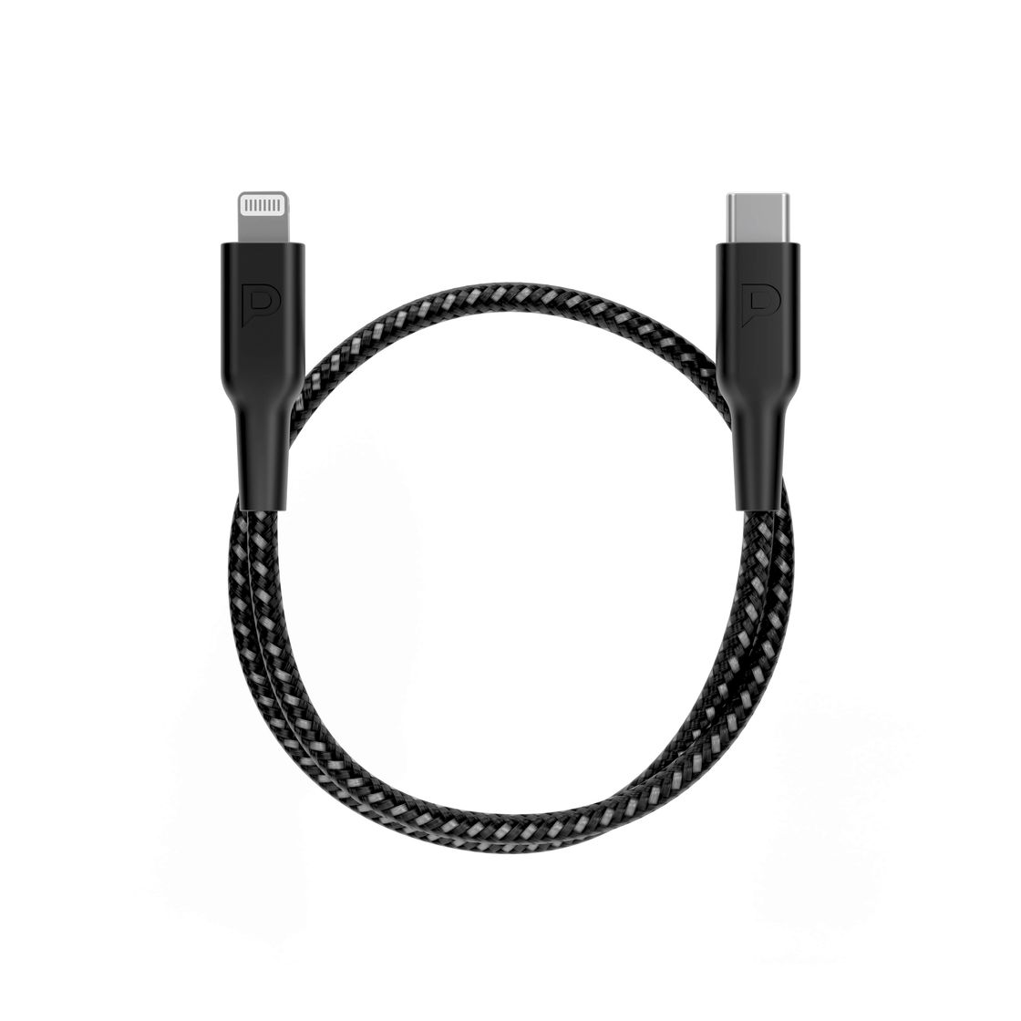 Powerology Braided USB-C Lightning Data & Fast Charge 30cm/0.98ft - Black