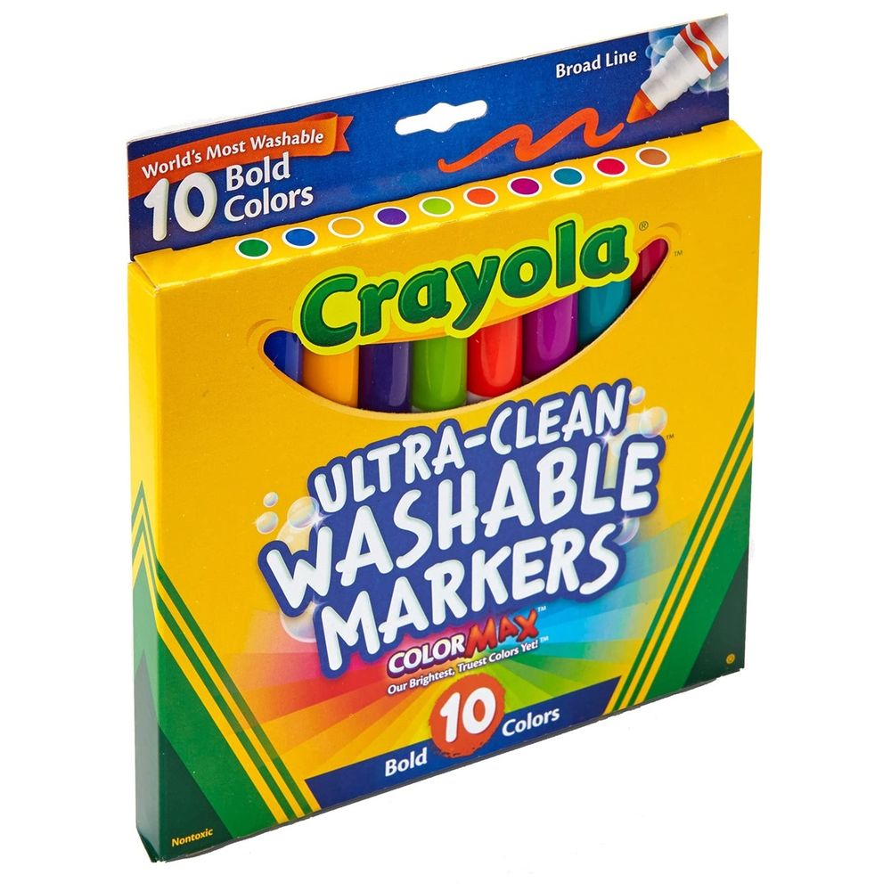 Crayola Ultra Clean Washable Broad Line Max Markers (Set Of 10)