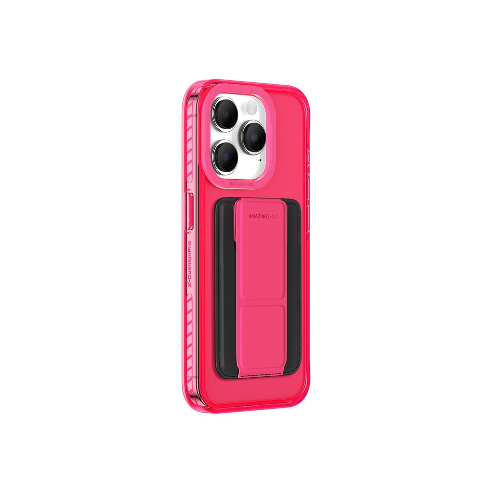 Amazing Thing Titan Pro Neon Mag Wallet Drop Proof Case For iPhone 15 Pro Max 6.7-Inch - New Pink