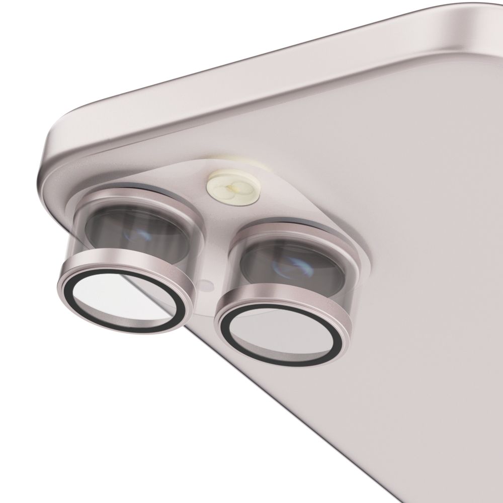 Levelo Lucent Duo 9H Hardness Camera Lens Protector For iPhone 15 / 15 Plus- Pink