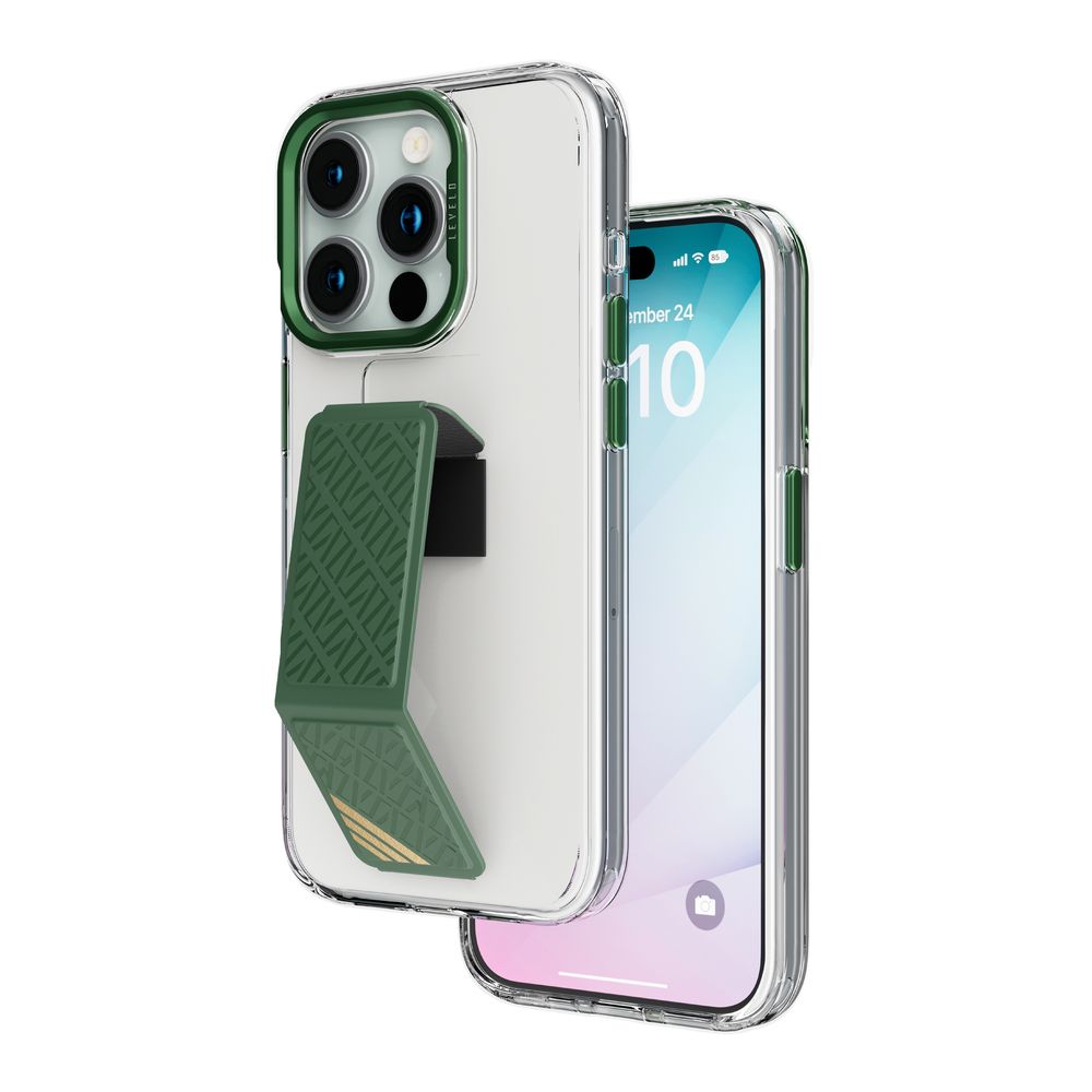 Levelo Morphix Clara Grip Case For iPhone 15 Pro Max - Green