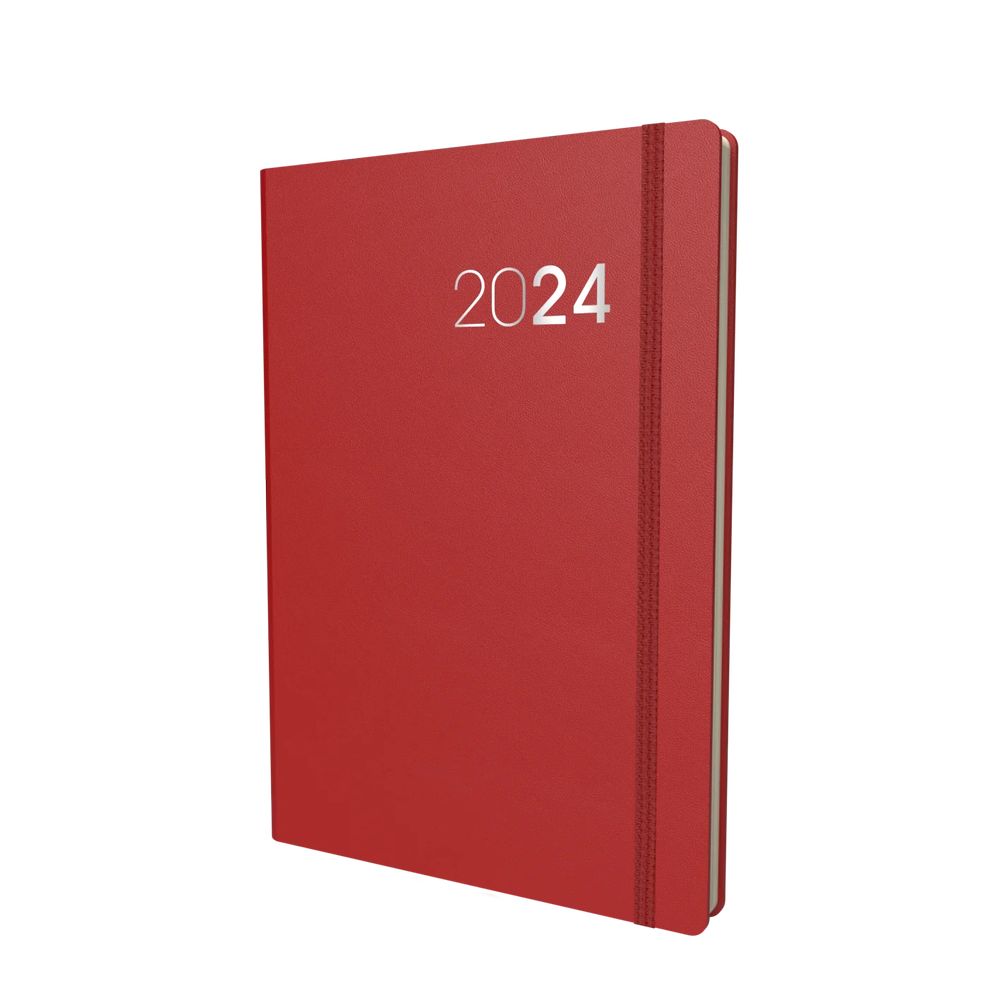 Collins Debden Legacy Calendar Year 2024 A5 Day-To-Page Diary (With Appointments) - Red