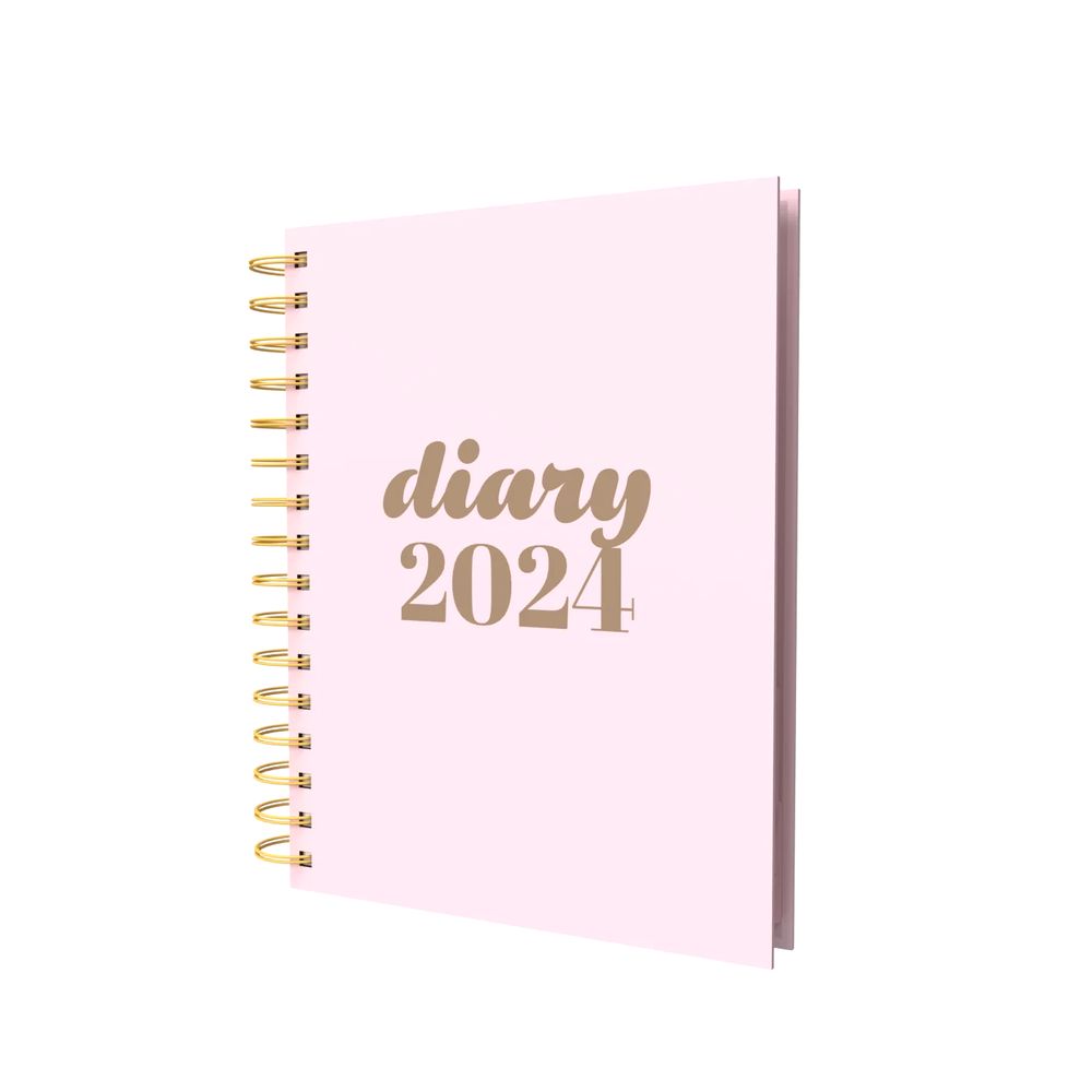 Collins Debden Scandi Calendar Year 2024 A5 Day-To-Page Journal (With Appointments) - Pink