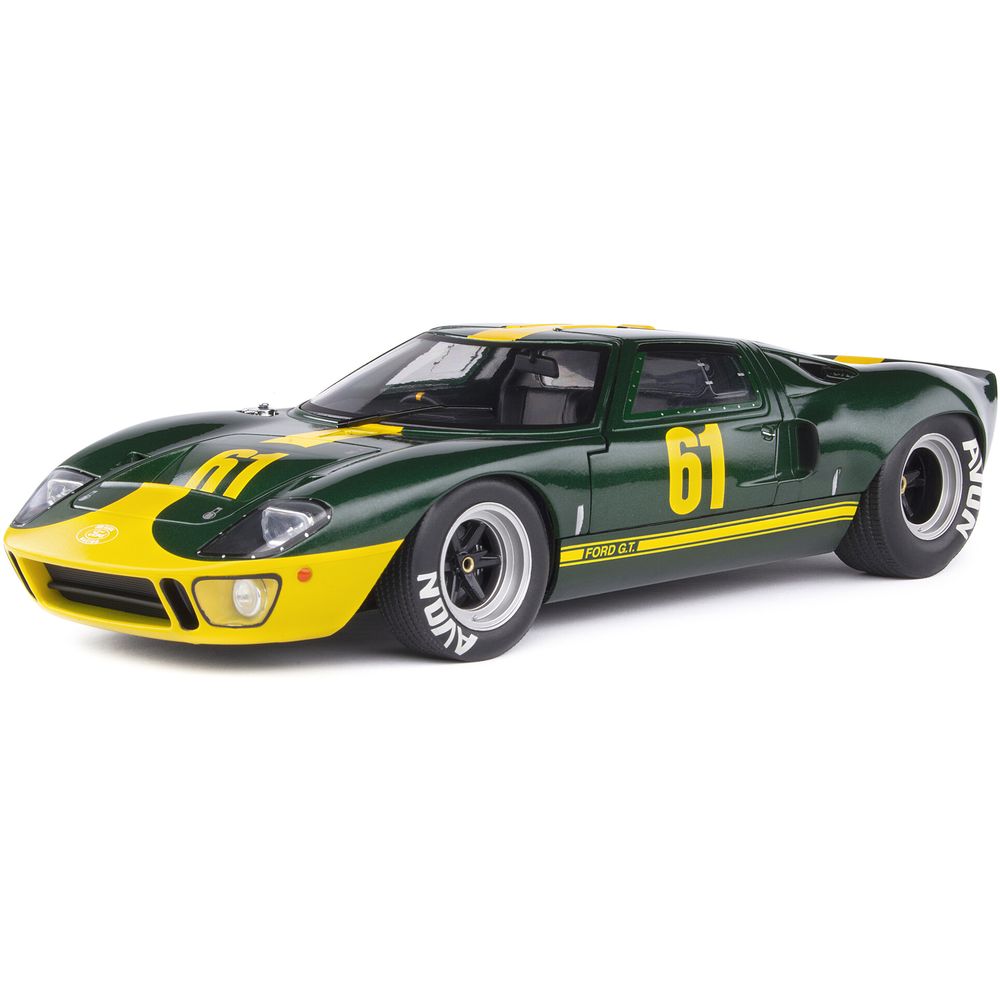 Solido Ford GT40 MK1 1966 1.18 No.61 Jim Clark Ford Performance Collection Green/Yellow Livery Diecast Model Car