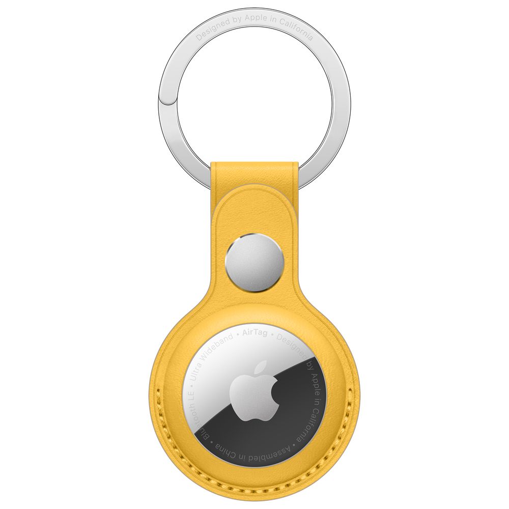 Apple Leather Key Ring for AirTag - Meyer Lemon