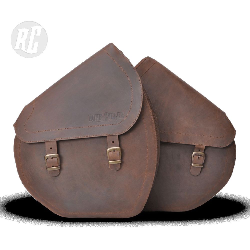 Ruff The Ruffian Leather Saddle Bag Right Brown