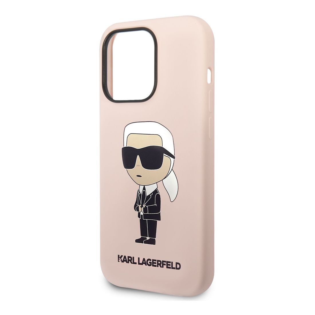 Karl Lagerfeld Silicone Hard Case with Ikonik NFT Logo for iPhone 15 Pro - Pink