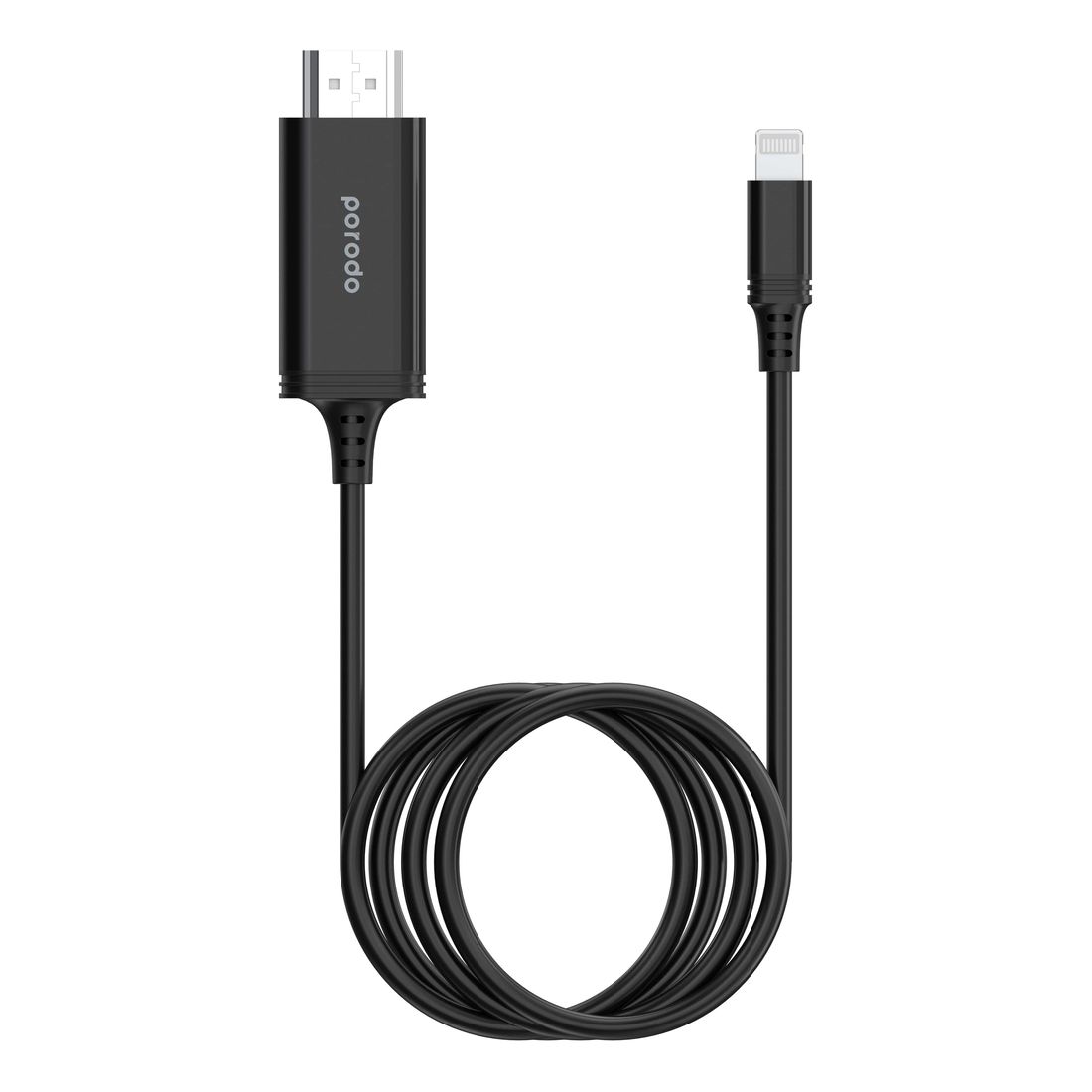 Porodo Lightning to HDMI Cable 2m - Black