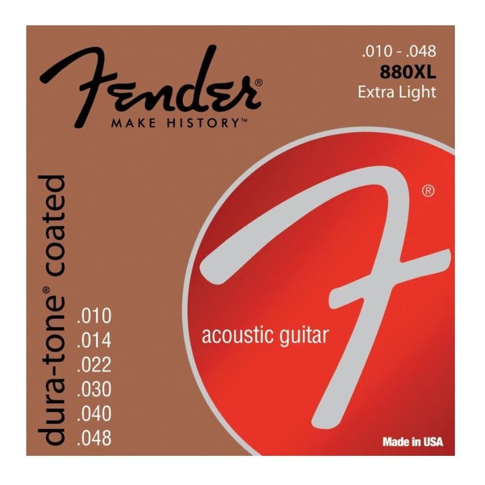 Fender 880XL Acoustic Guitar Strings - Dura-Tone Coated (10-48 Extra Light Gauge)
