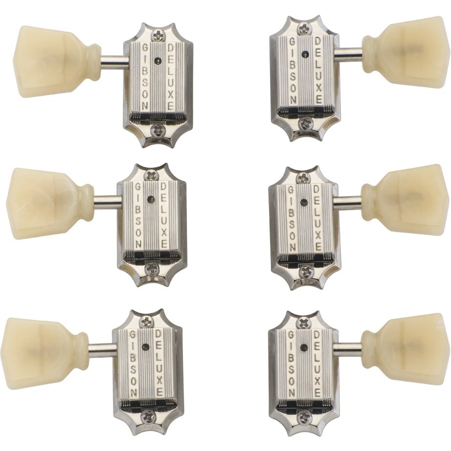 Gibson Accessories PMMH-050 Vintage Tuning Machine Heads - Nickel with Yellow Buttons