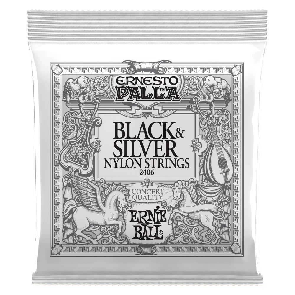 Ernie Ball P02406 Ernesto Palla Nylon Classical Guitar Strings - Black & Silver
