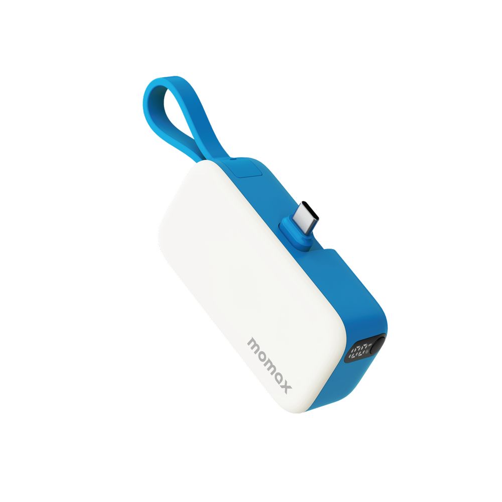 Momax 1-Power Mini 5000mAh 3-In-1 Power Bank With USB-C Plug - Blue