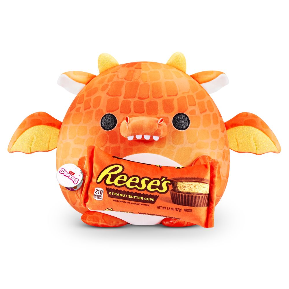 Zuru Snackles Series 1 Felix The Dragon Holding Reese'S Medium 13-Inch Plush Toy