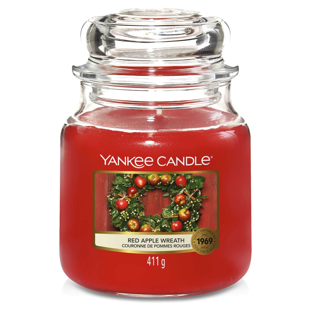 Yankee Classic Jar Red Apple Wreath Medium