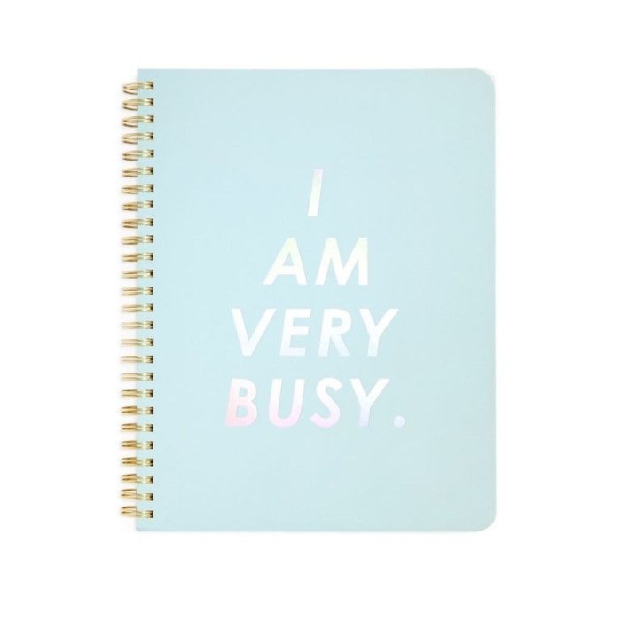 دفتر ملاحظات صغير راف درافت بعبارة I Am Very Busy أزرق ثلجي