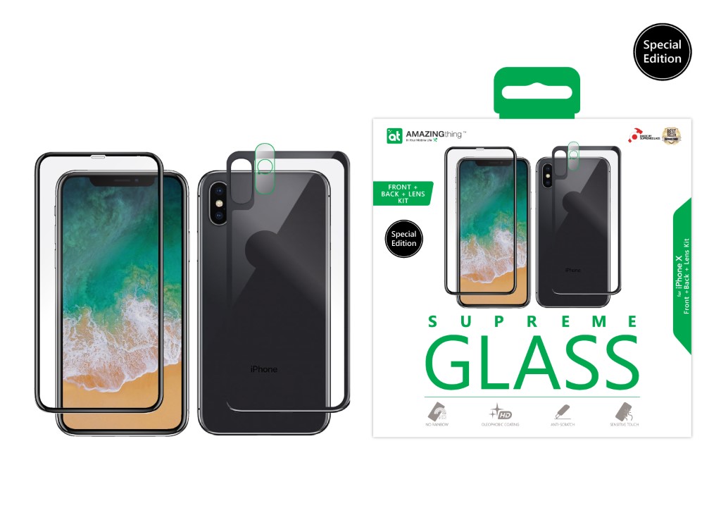 Amazing Thing Fully Covered Supreme Glass Black Screen Protector for iPhone X