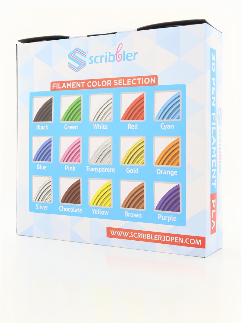 Scribbler 3D Pen Plastic Pla Bundle 15 Colors Refill