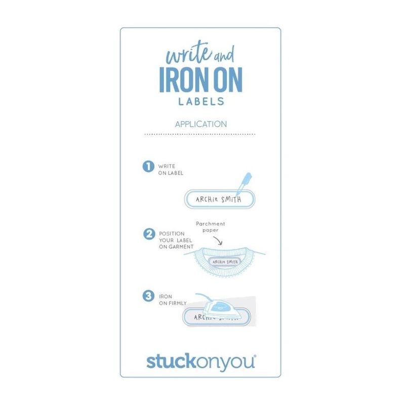 Stuck on You Write & Iron on Labels - Neutral (40 Pack)