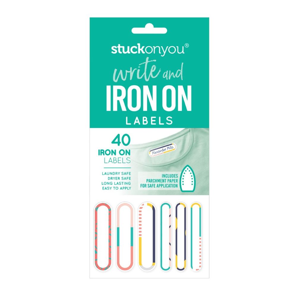 Stuck on You Write & Iron on Labels - Neutral (40 Pack)