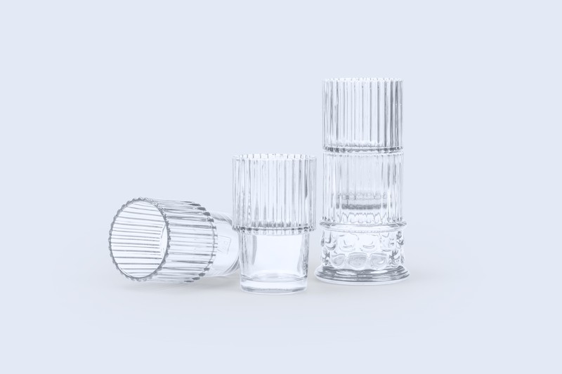 أكواب زجاجية شفافة قابلة للتكديس (طقم من 4 قطع) هيستيا من دوي